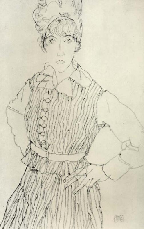  Portrait of Edith Schiele Standing